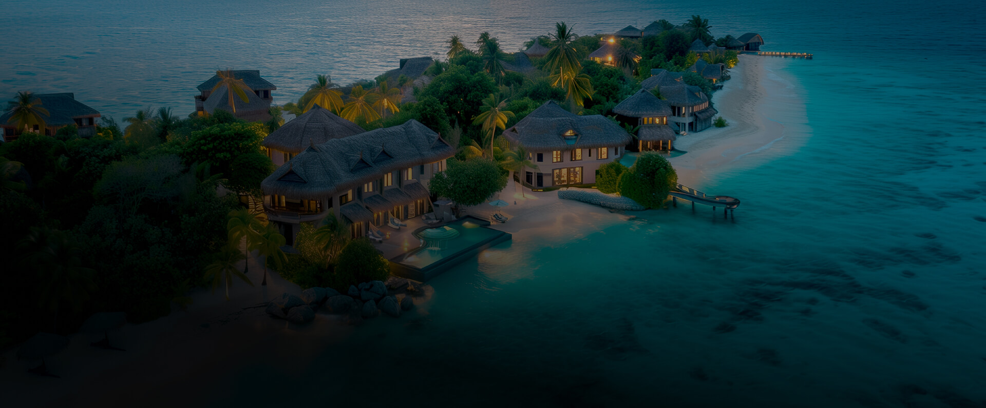 Aerial view of a tropical island coastline in Sri Lanka